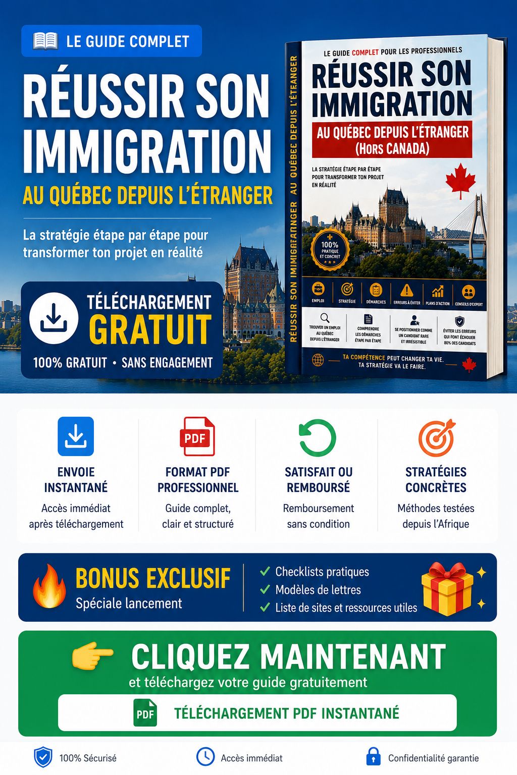 Guide Express : Réussir l'immigration au Québec depuis l'Afrique en 30 jours