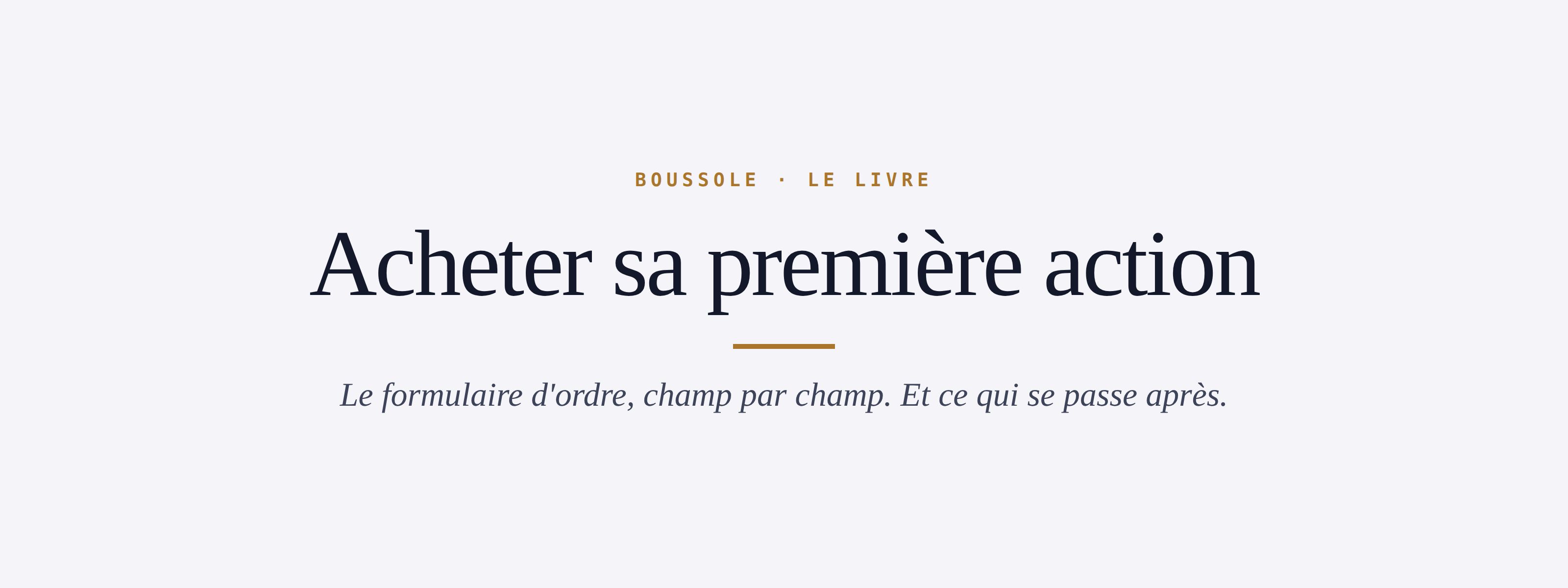 Acheter sa première action