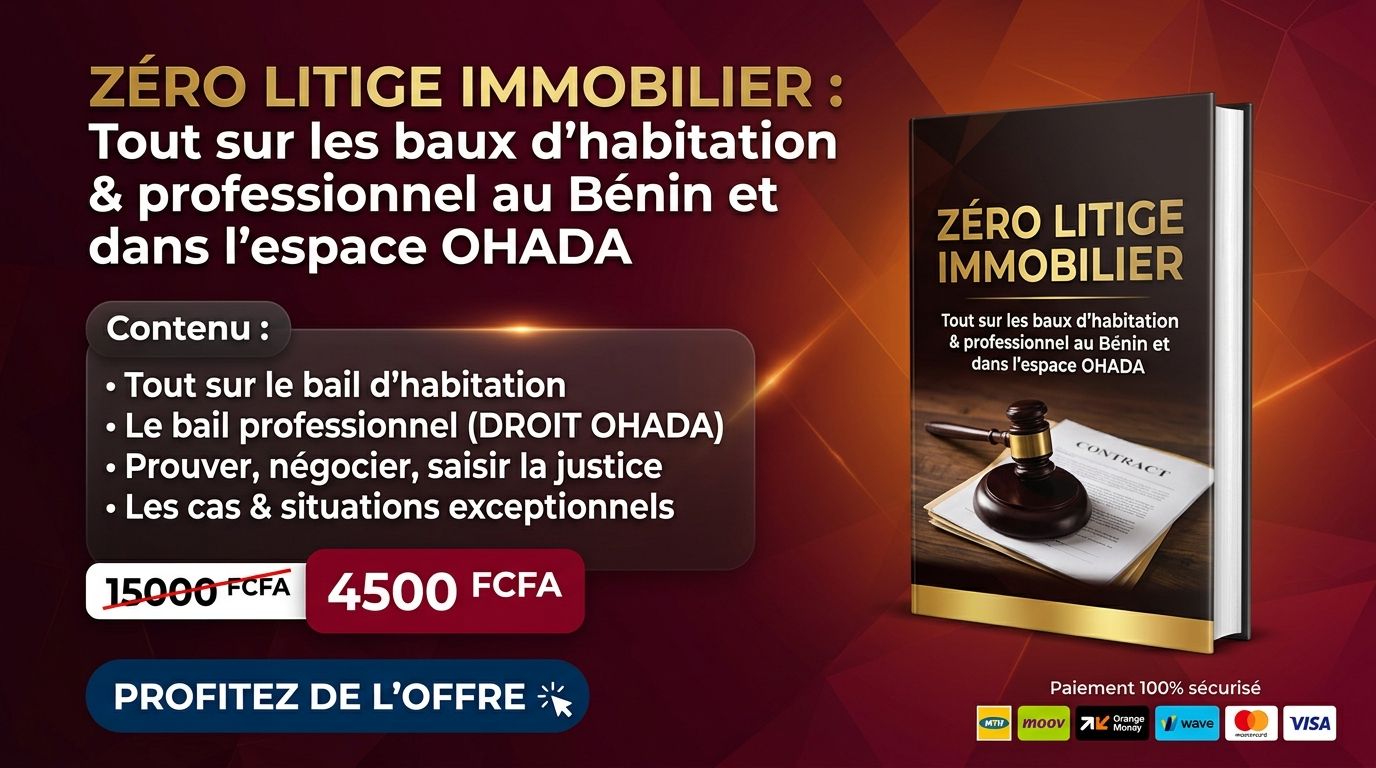 ZÉRO LITIGE IMMOBILIER : Tout sur les baux au Bénin & dans l'espace OHADA