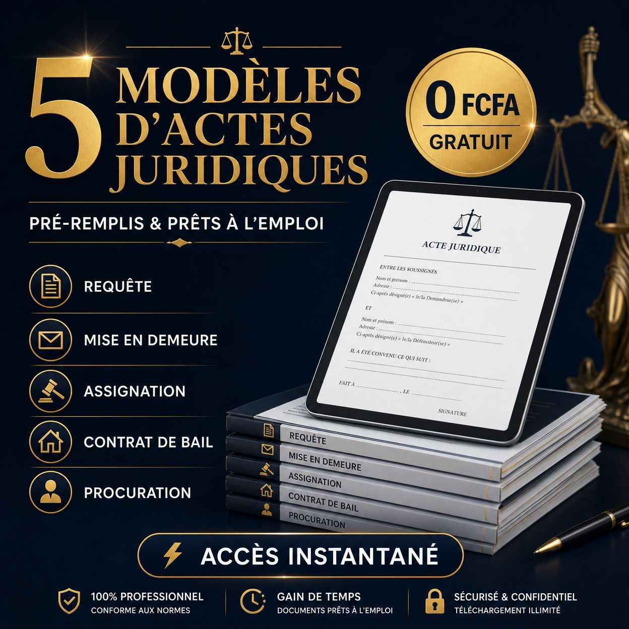 5 MODÈLES D'ACTES JURIDIQUES PRÊTS À L'EMPLOI.