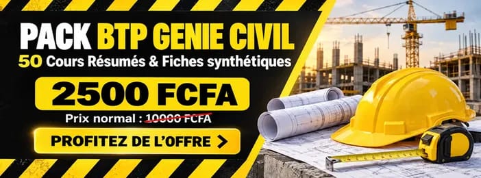 PACK BTP & GENIE CIVIL : 50 Cours, Résumés & Fiches Synthétiques.