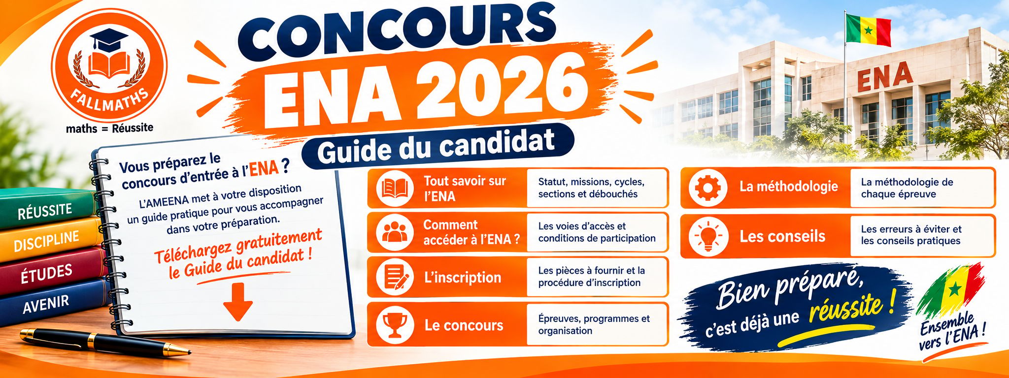 👉Concours ENA 2026 🇸🇳 – Guide du candidat | Préparez efficacement votre concours