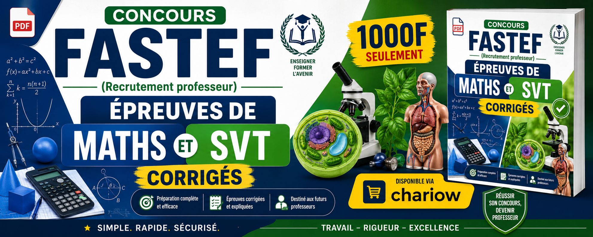 A-FASTEF -Maths /SVT -BAC-Corrigés