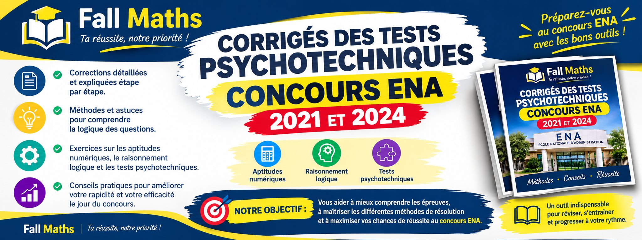AAAAAAA🔥 ENA 2024 et 2021 : Les Tests Psychotechniques+ Correction à Seulement 1250 F ! 🎯