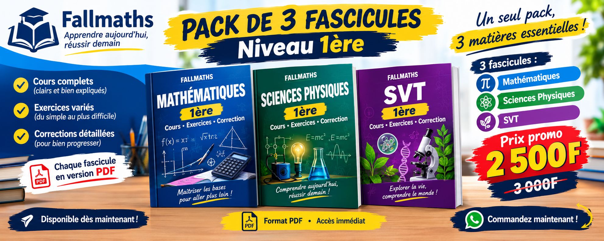 AAAA🔥 Pack 3 Fascicules 1ère à seulement 2500F ! 📚