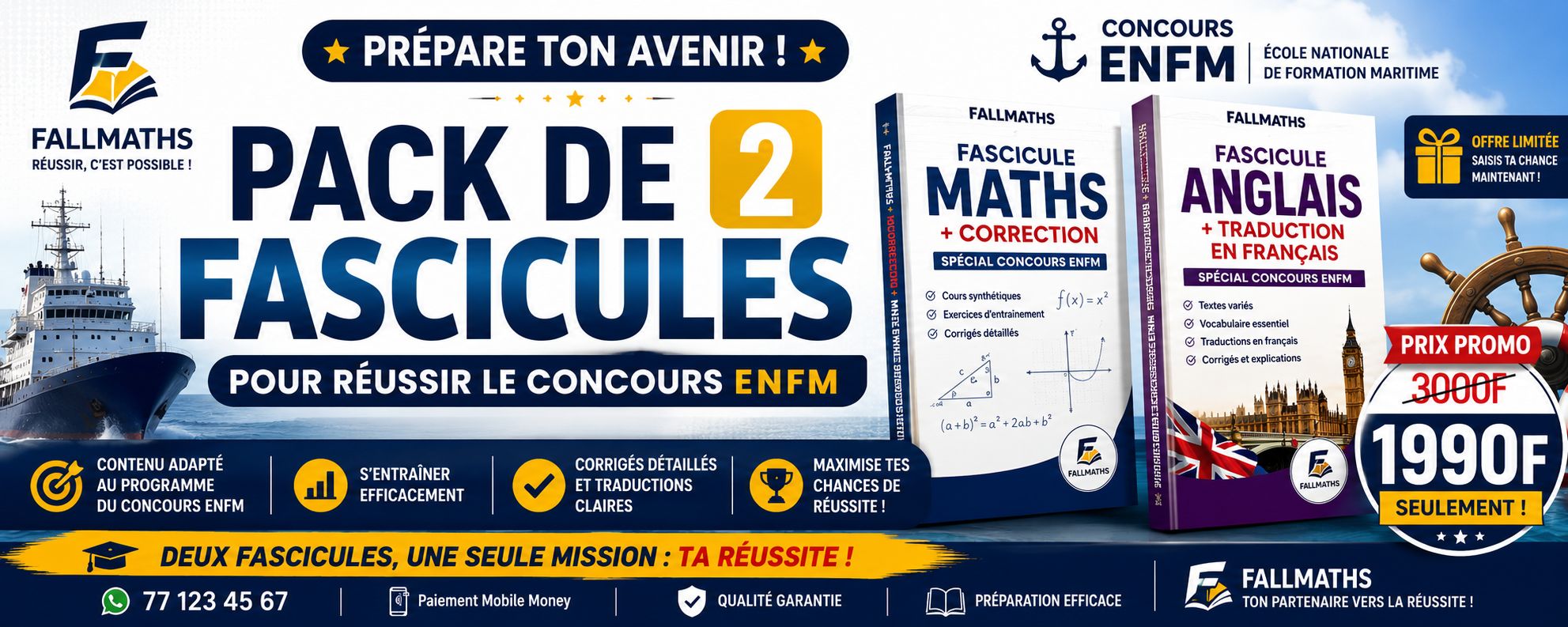 AAA🚢 PACK ENFM : 2 FASCICULES POUR DÉCROCHER TON ADMISSION !
