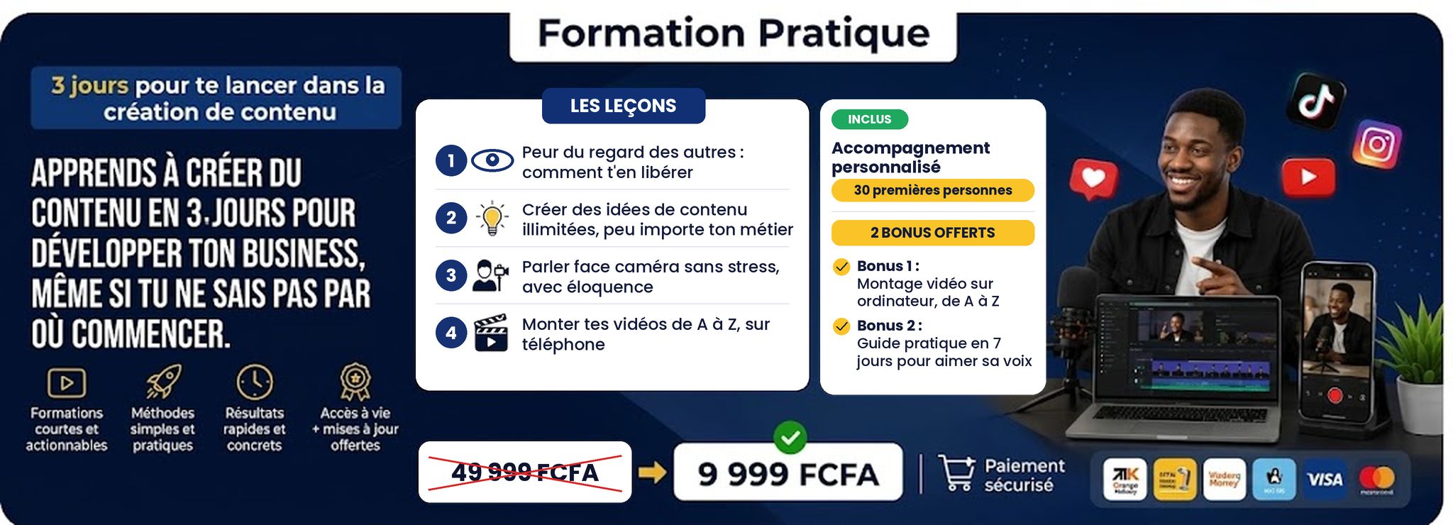 3 jours pour te lancer dans la création de contenu afin développer ton business