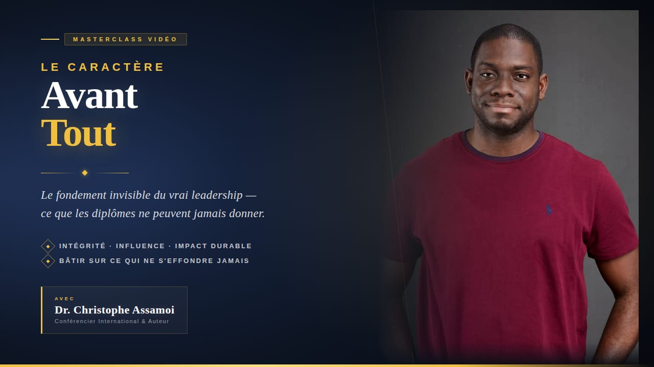 Masterclass Vidéo: Le caractère avant tout (fondement du vrai leadership)