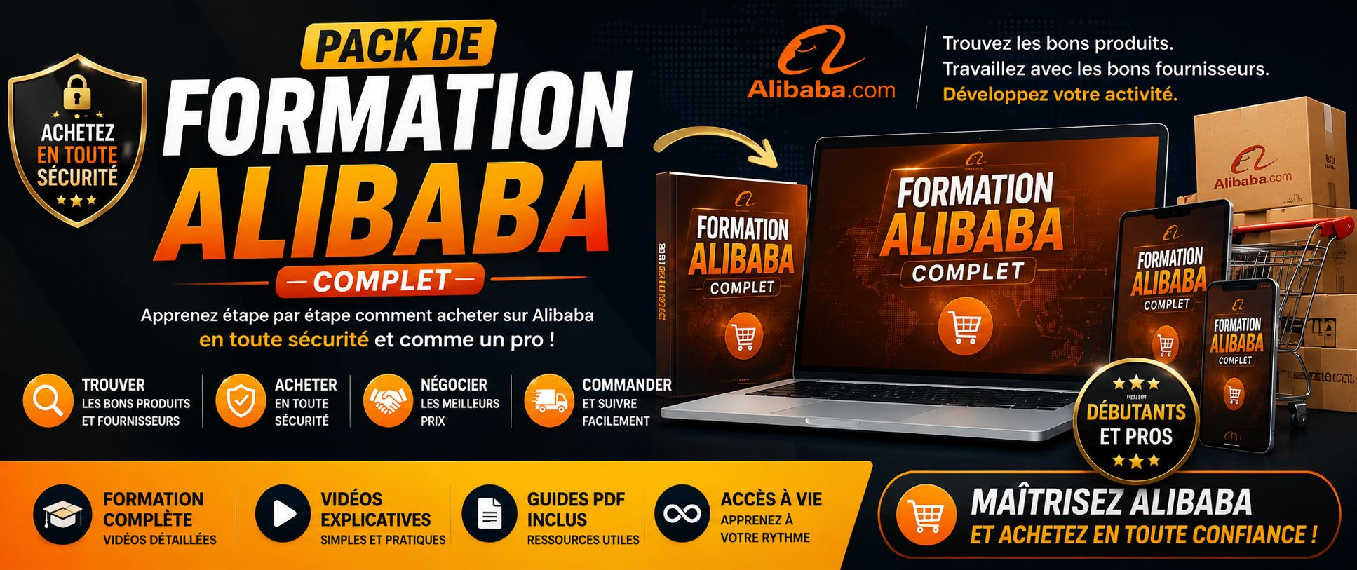 Pack de formation complet alibaba