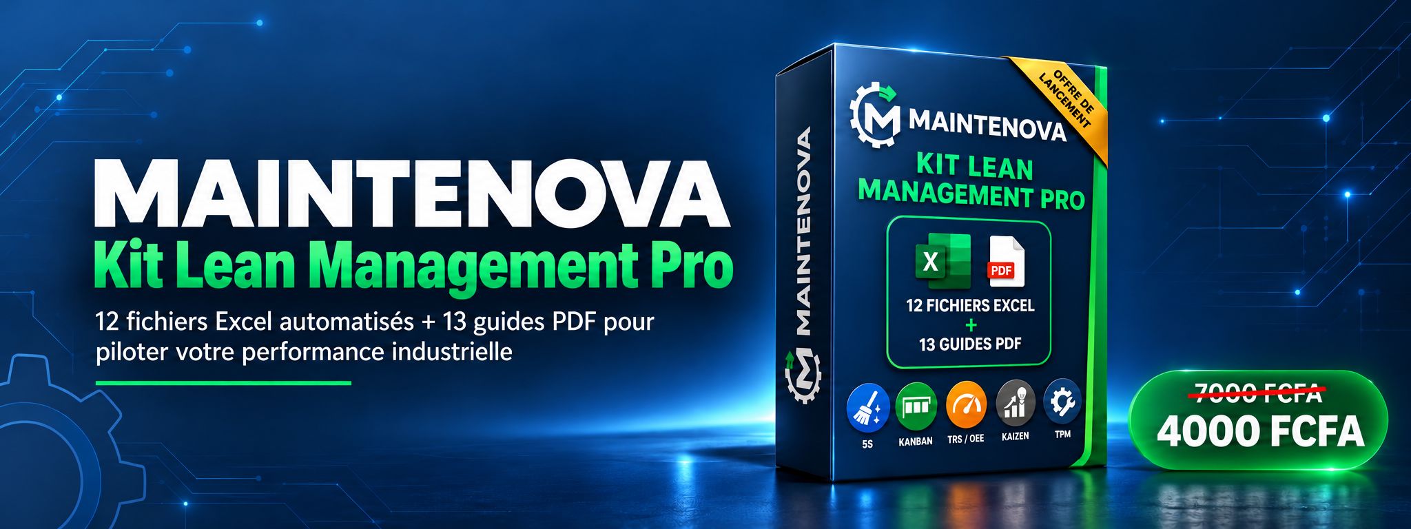 12 outils Excel automatisés pour piloter le Lean, le TRS, les pertes et la performance industrielle.