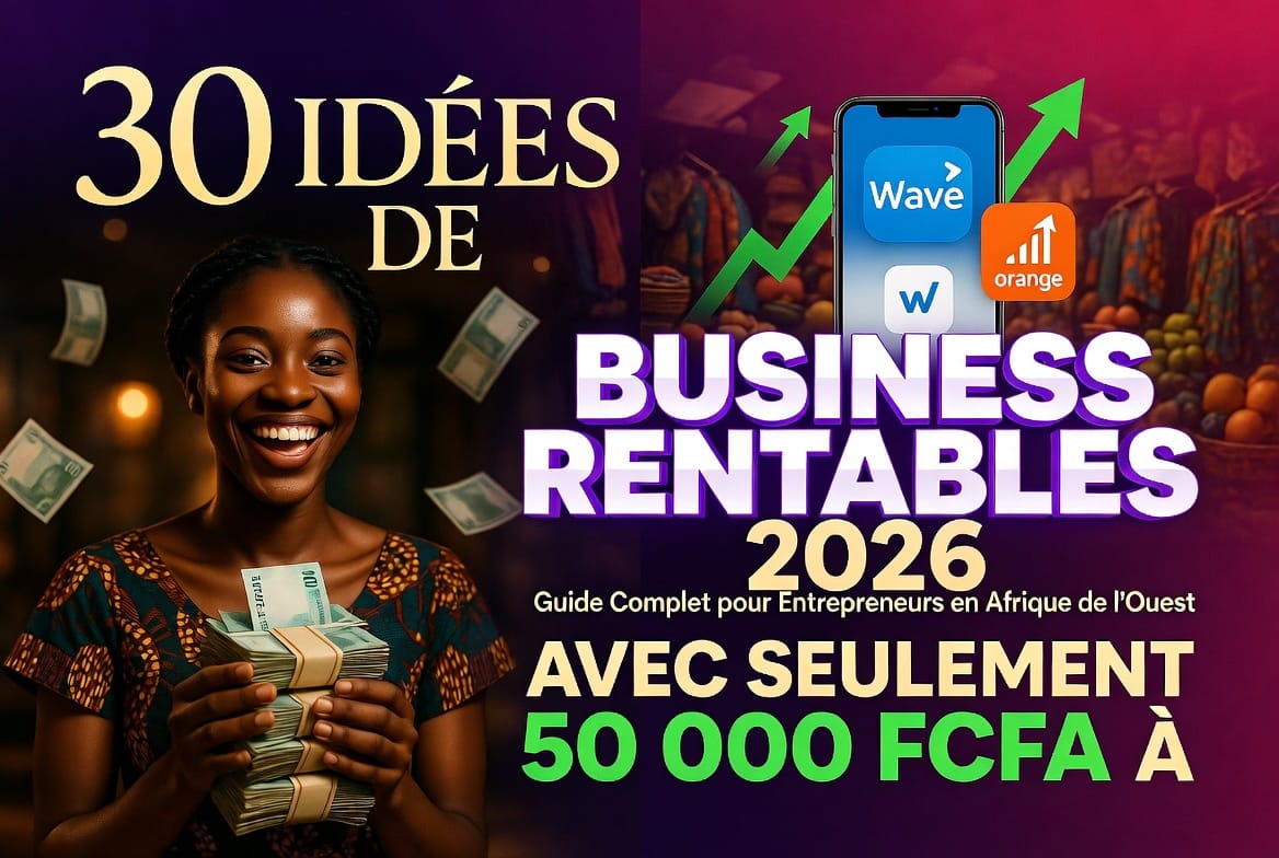 30 idées de business avec moins de 50.000 FCFA en 2026