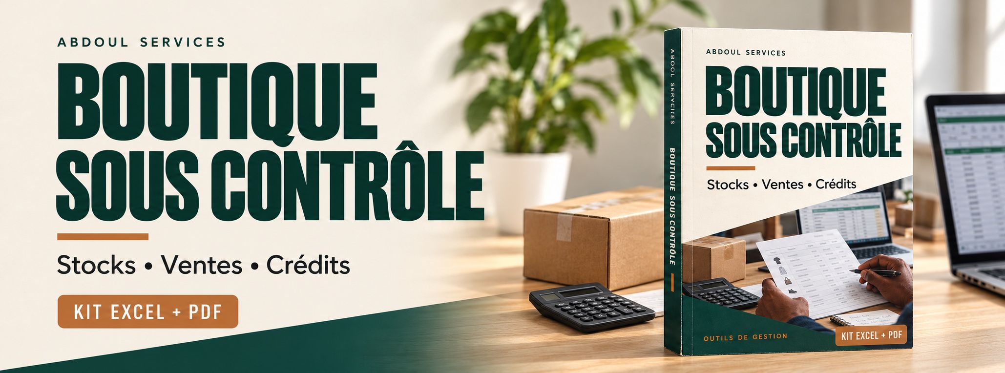 Boutique sous contrôle : stocks, ventes et crédits (Excel + PDF)