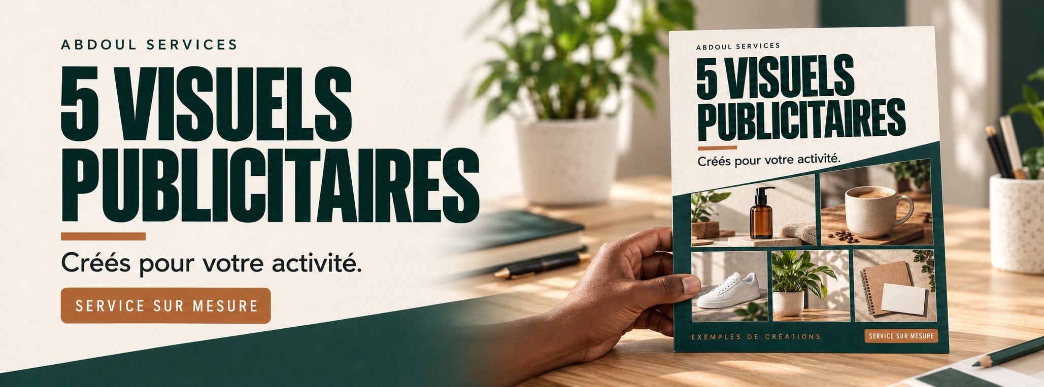 5 visuels publicitaires personnalisés pour vos réseaux sociaux