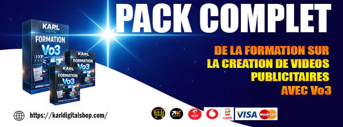 Pack complet de la Création des vidéos publicitaires avec Vo3