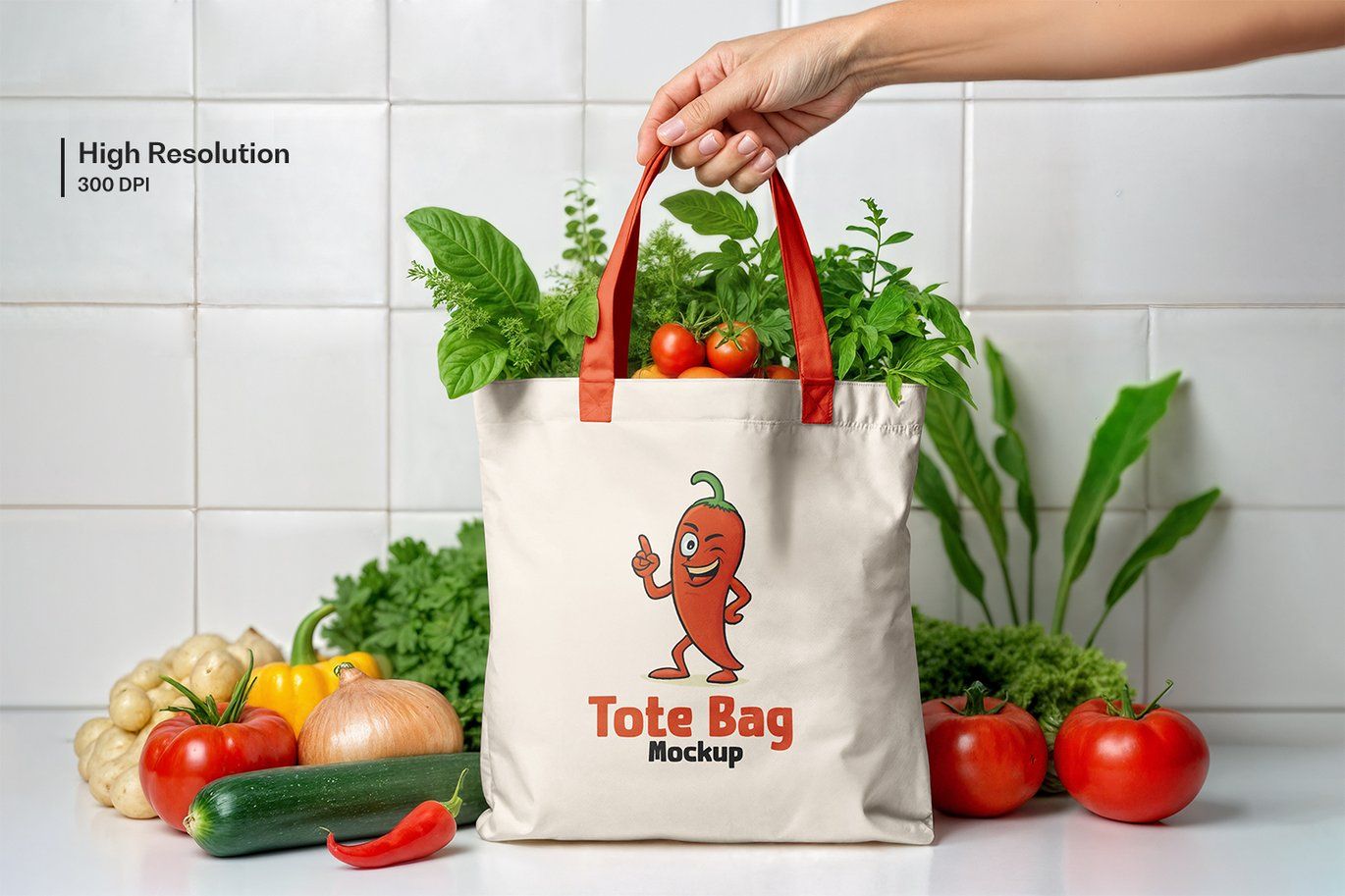 Maquette de sac cabas d’épicerie