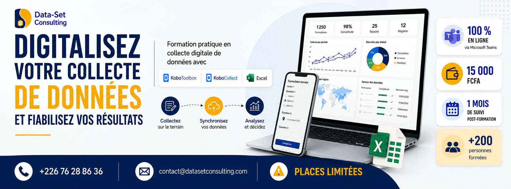 Système digital de collecte, analyse et visualisation de données avec KoboToolbox, ODK et Excel