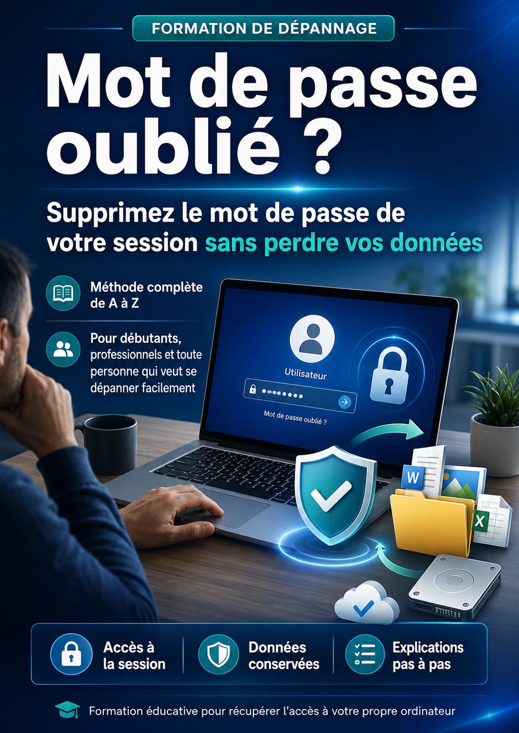 PC bloqué ? Retrouvez l’accès après oubli du mot de passe, sans perdre vos données.