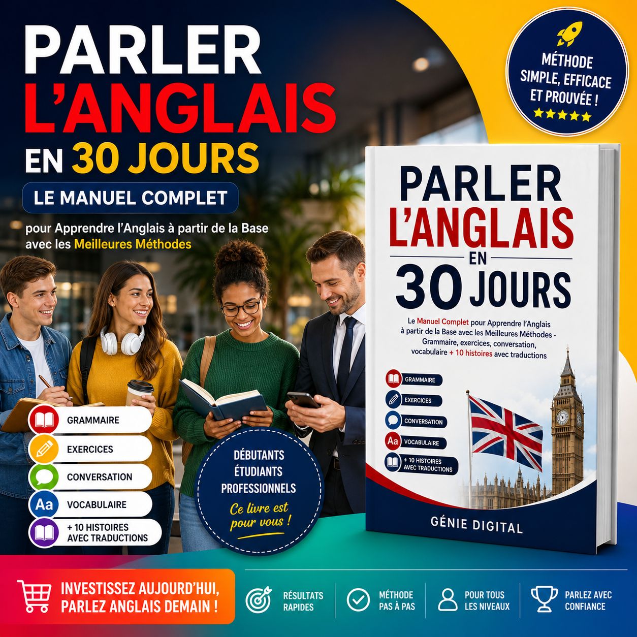 Parler l'Anglais en 30 jours avec les Meilleures Méthodes