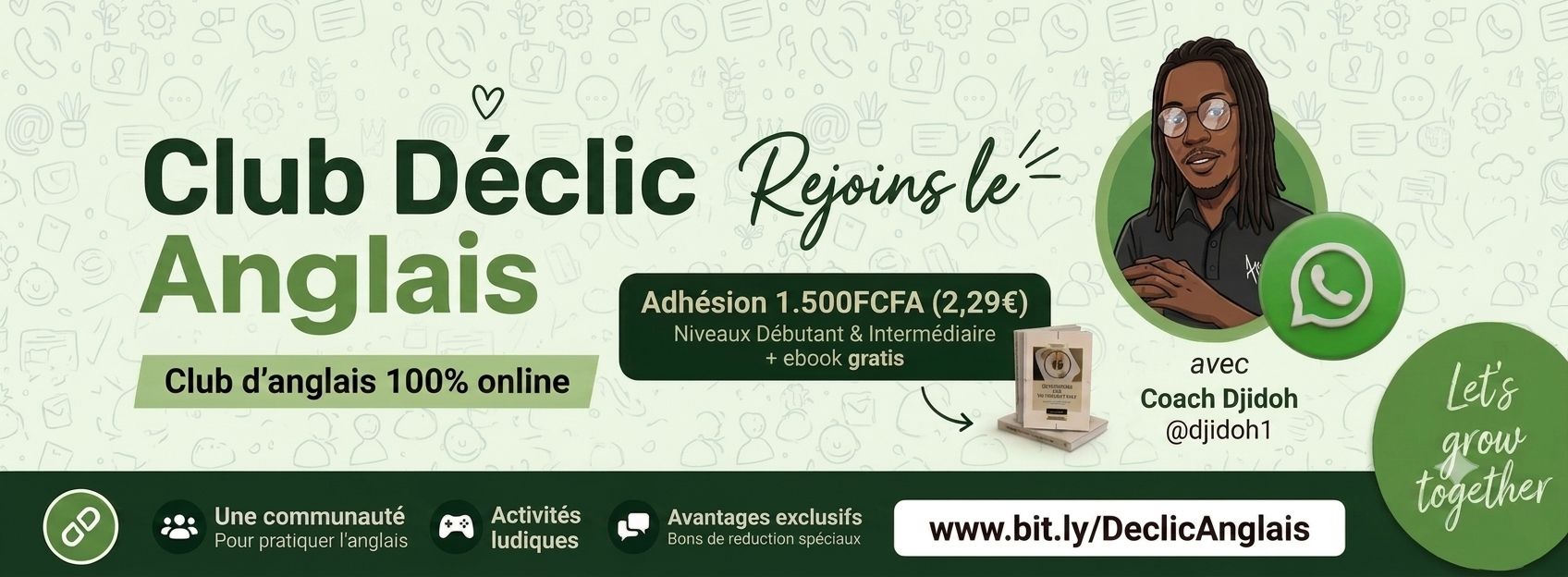 ⭐🪪 Adhésion au Club Déclic Anglais – club d'anglais 100% online (+ ebook gratuit)