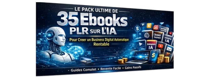 Le Pack Ultime de 35 Ebooks PLR sur l’IA Pour Créer un Business Digital Automatique Rentable