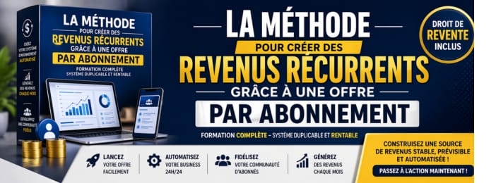 Créez des revenus récurrents automatisés avec un système simple, stable et duplicable !