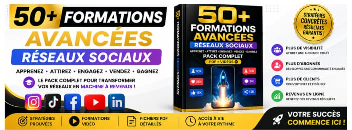 50+ Formations Avancées Réseaux Sociaux : Apprenez, Attirez, Vendez et Générez des Revenus