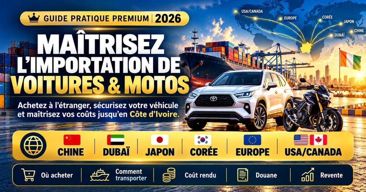 Maîtrisez l’importation de voitures & motos en Côte d’Ivoire Guide pratique premium 2026