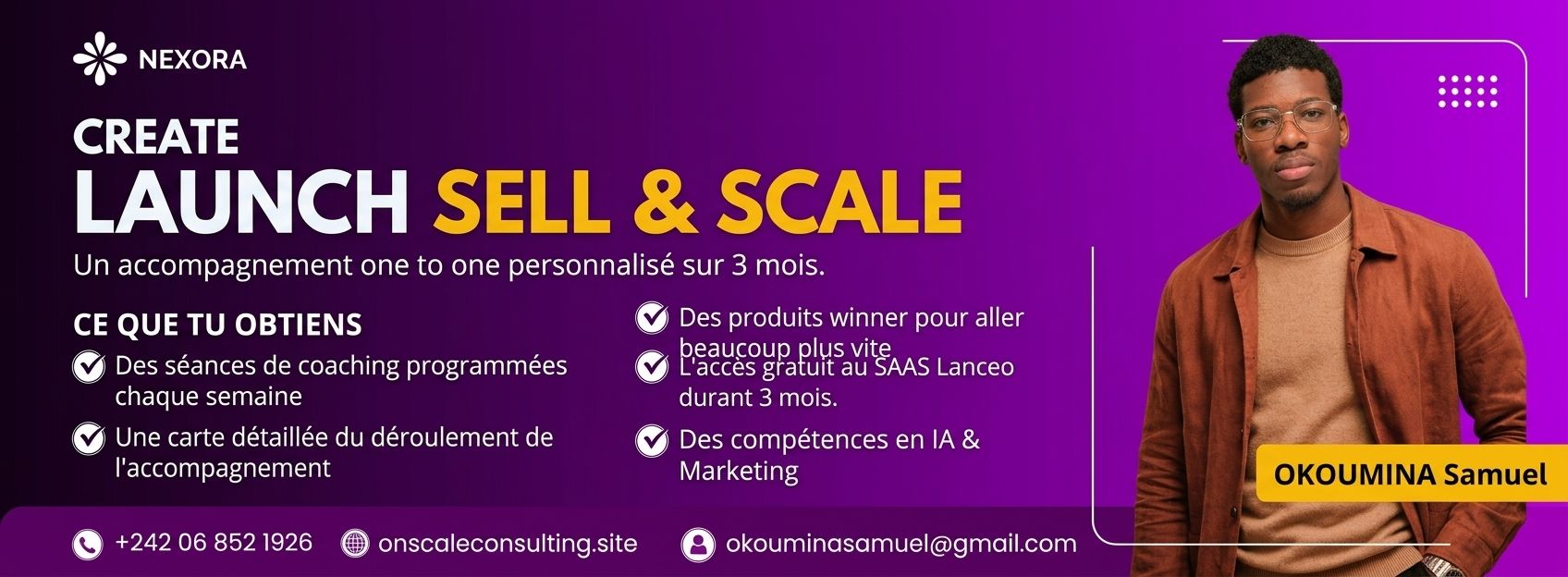 Accompagnement 1-1 CreateLaunchSell : passez de 0 à 250k FCFA de chiffre d'affaires en 8 semaines