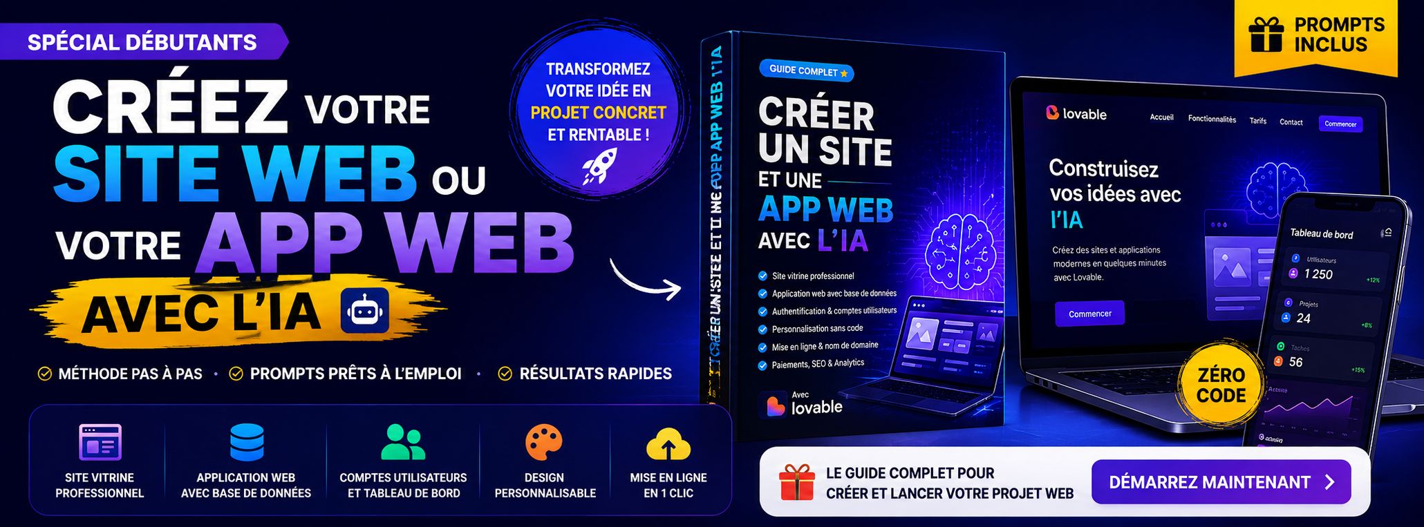IA Web Mastery (La méthode simple pour créer des sites et applications web avec l’IA)