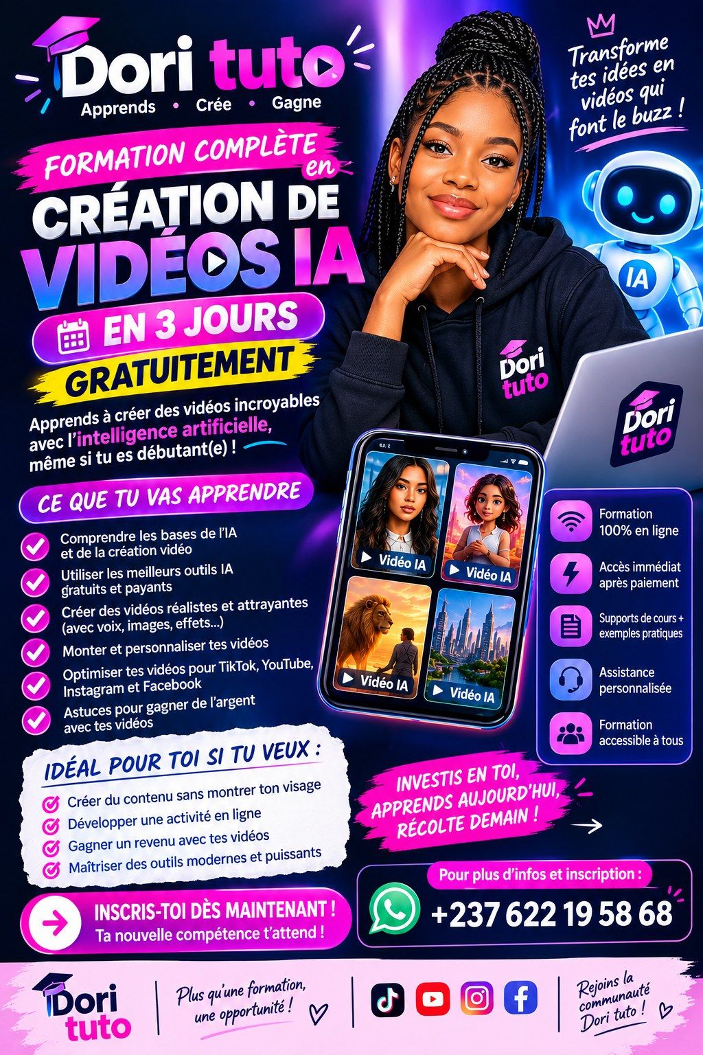 FORMATION COMPLÈTE EN CRÉATION DE VIDÉOS IA
