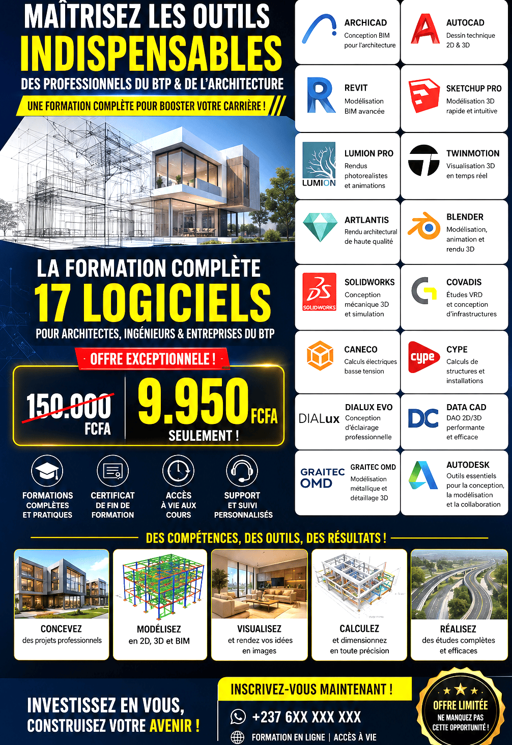 Pack complet de logiciels architecture et BTP