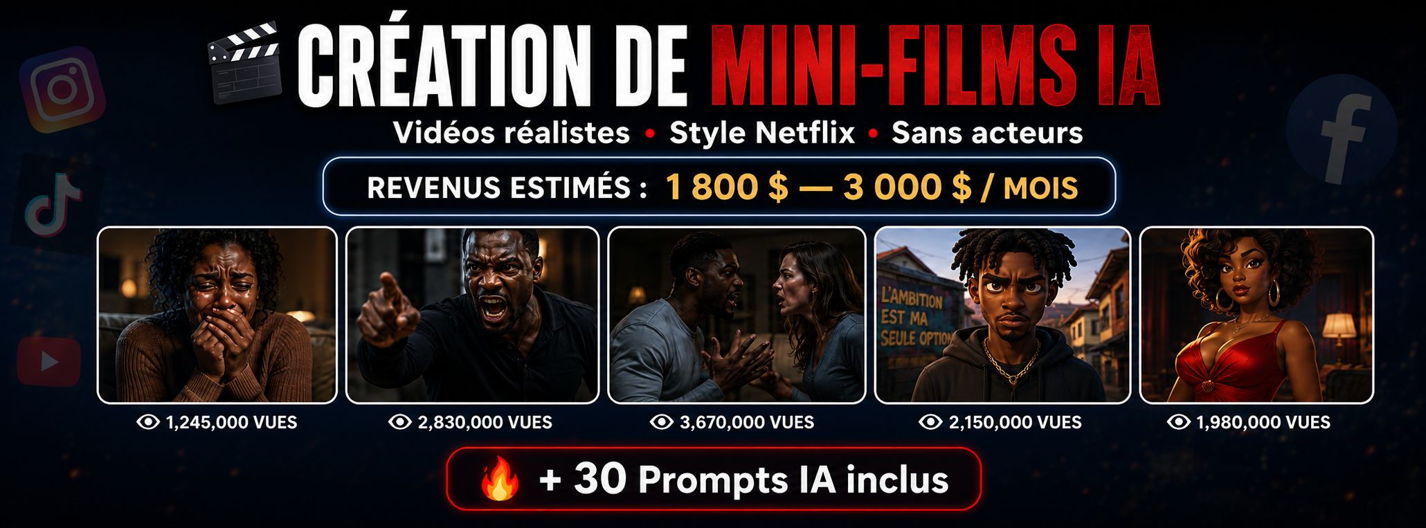Créez vos Mini-Série IA Réaliste et Gagnez Jusqu’à 500 000 F/Mois –Guide PDF + Vidéo Tutoriel