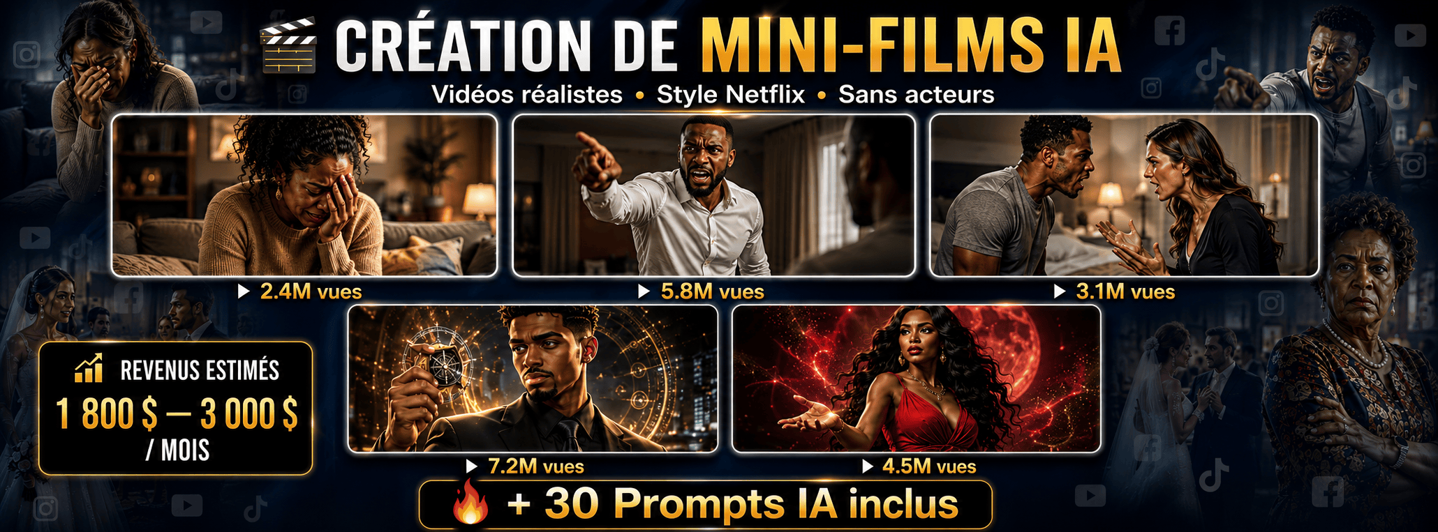 Guide complet pour créer des Mini‑Films IA réalistes & gagner 300 000 F/Mois