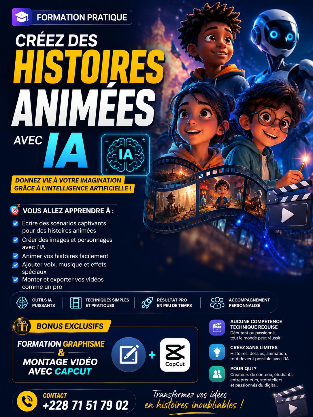 CREATION DES HISTOIRES ANIMEES AVEC L'IA
