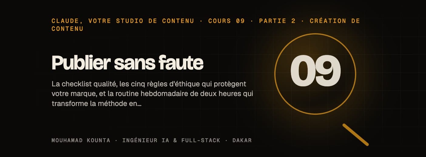 Cours 09 · Publier sans faute
