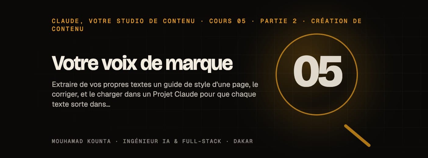 Cours 05 · Votre voix de marque