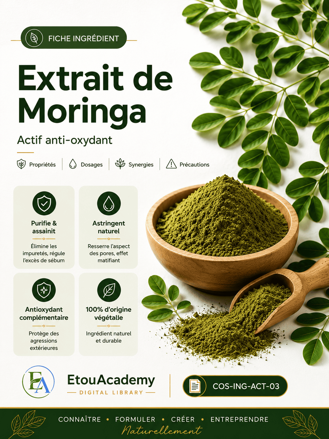 Fiche Ingrédient – Extrait de Moringa | Actif antioxydant (PDF)