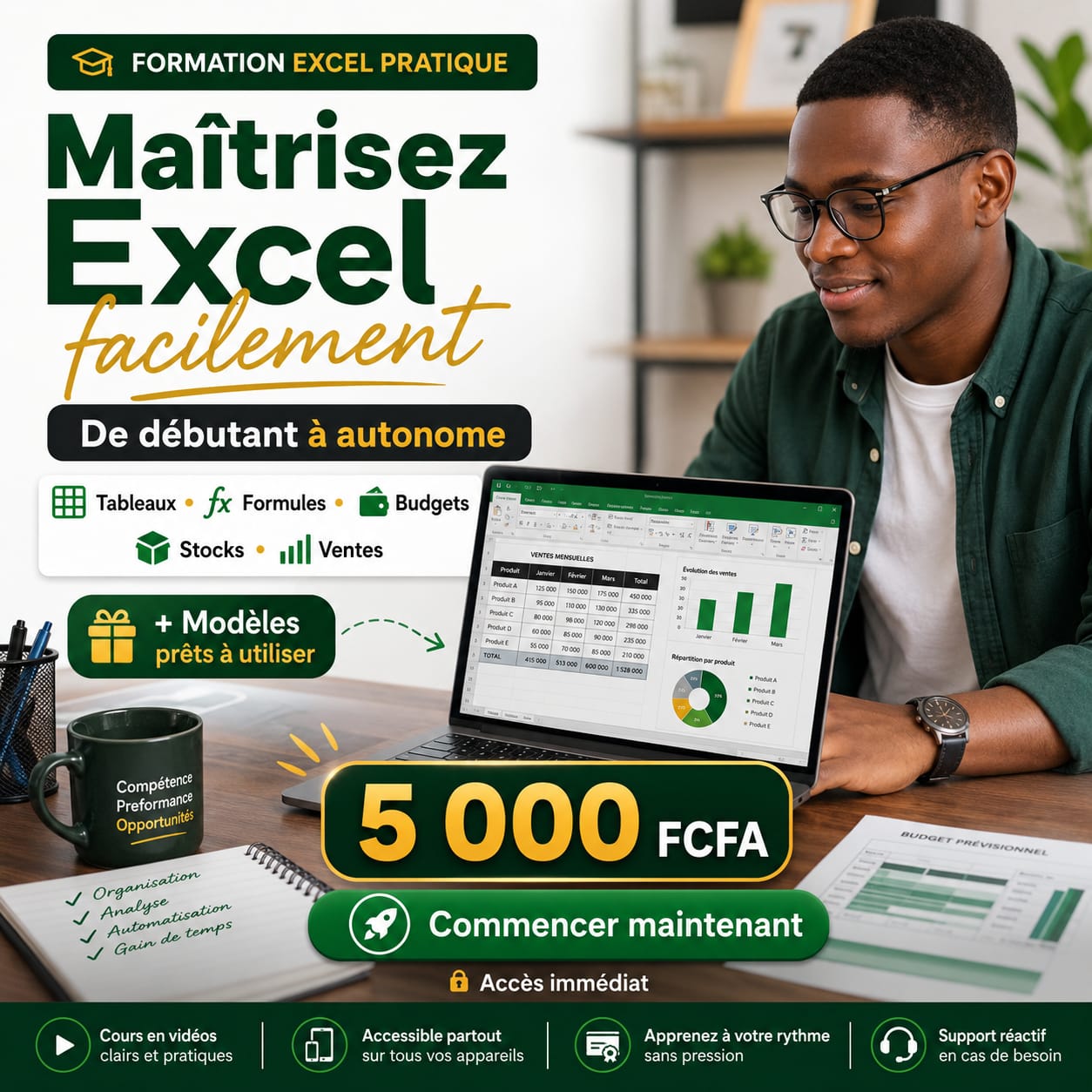 🔥 Formation Excel Pratique : De Débutant à Autonome