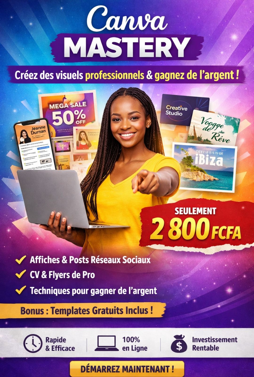 “Canva Mastery : Créez des Visuels Professionnels et Gagnez de l’Argent Même en Partant de Zéro
