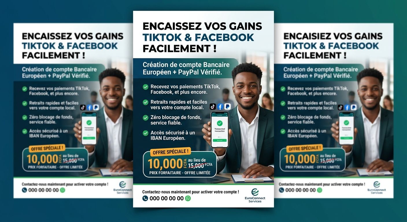 Moyen de paiement sur tiktok et Facebook