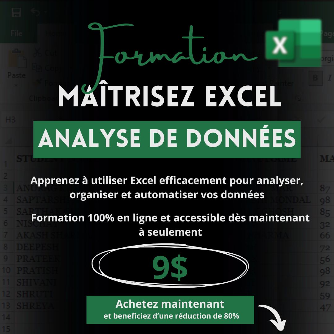 Apprendre et Maîtriser Excel de A à Z