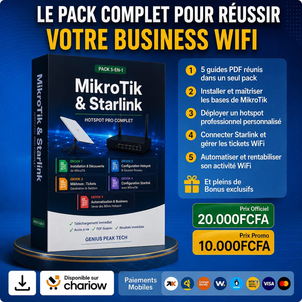 Pack Complet Hotspot Pro : MikroTik & Starlink :