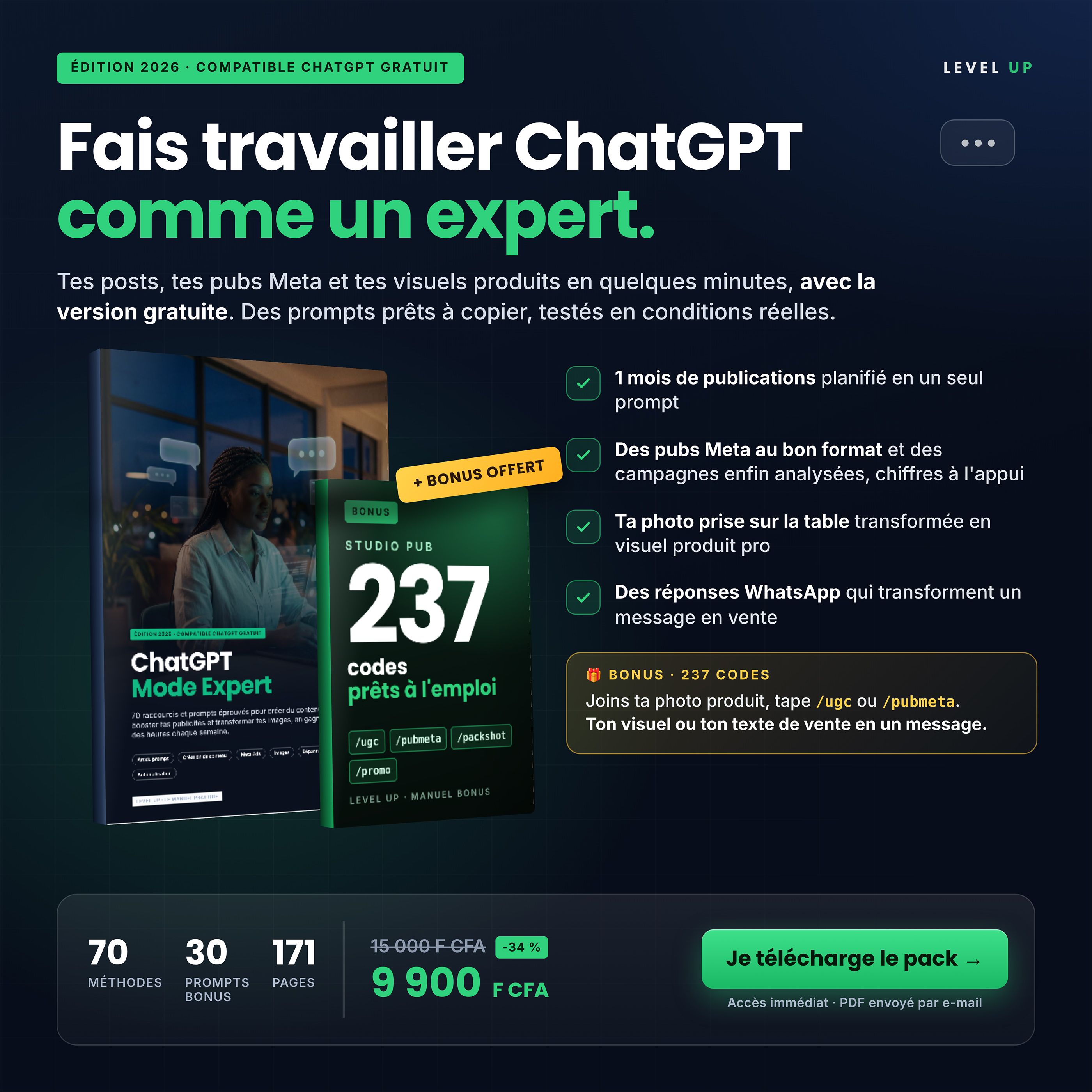Le Pack ChatGPT Mode Expert 2026 + Manuel des 237 Codes (Bonus)
