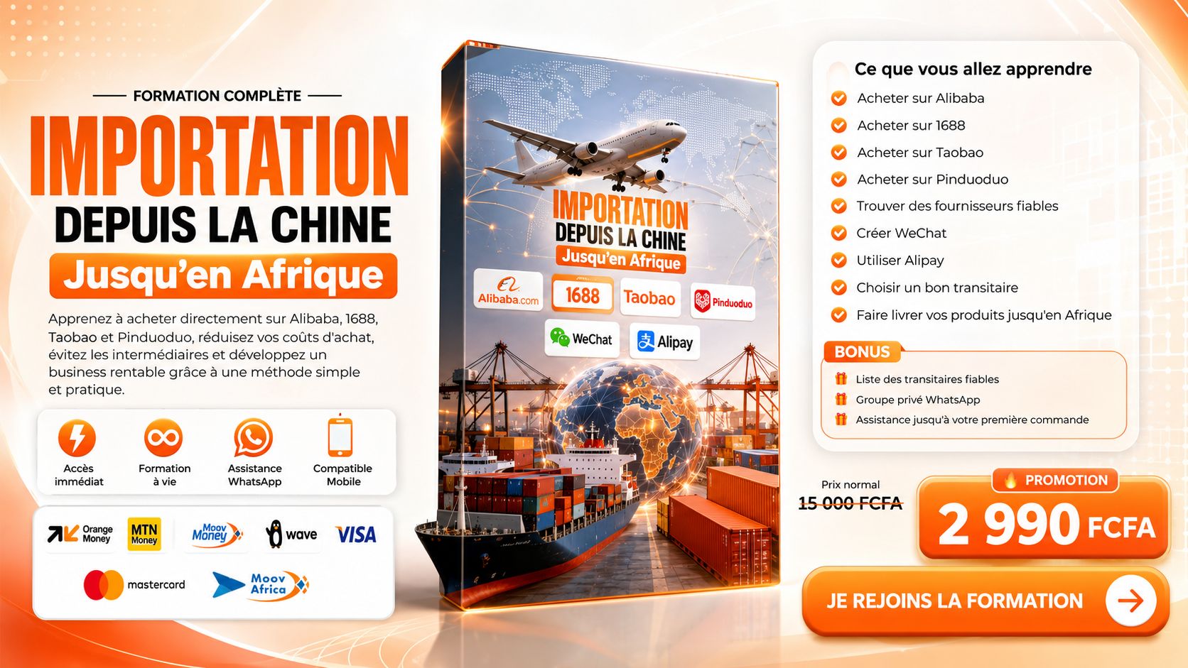 Achète directement sur les plateformes chinoises et fais toi livrer en Afrique en toute sécurité.