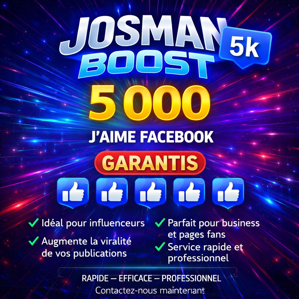 FACEBOOK : 5000 JAIME SERVICE 100% REEL