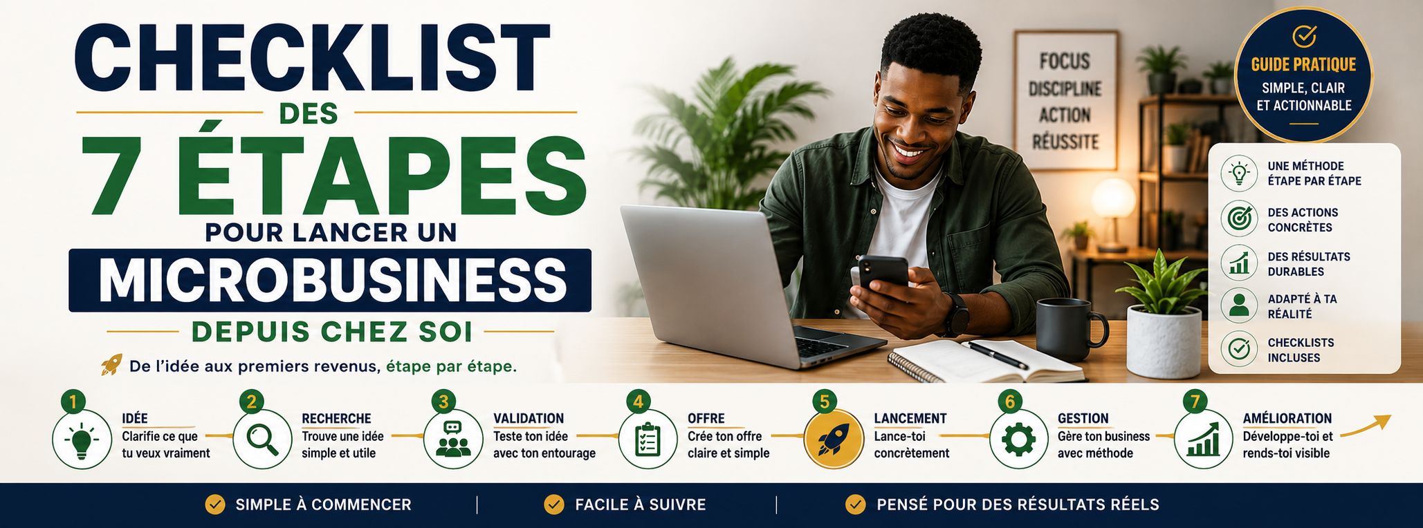 CHECKLIST – LES 7 ÉTAPES POUR LANCER UN MICRO BUSINESS