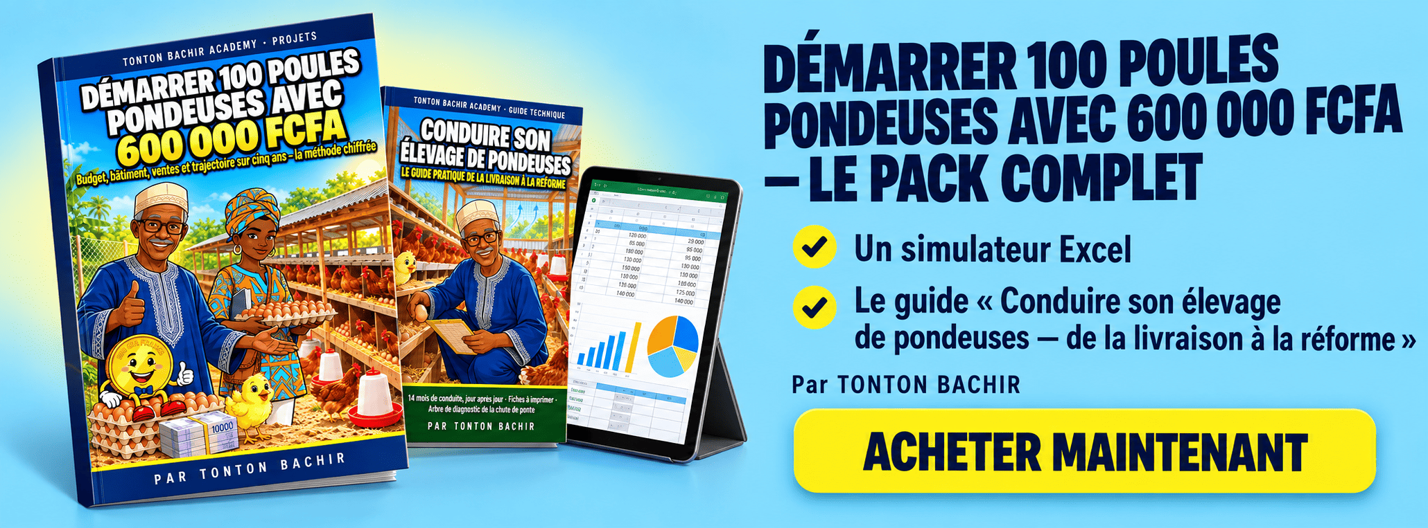 Démarrer 100 poules pondeuses avec 600 000 FCFA — le pack complet