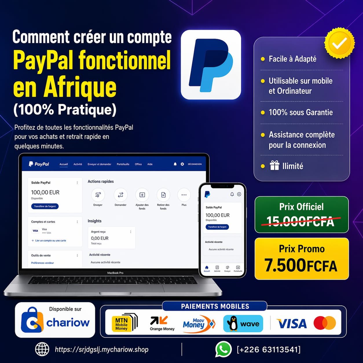 Comment créer un compte PayPal fonctionnel en Afrique (100% pratique)
