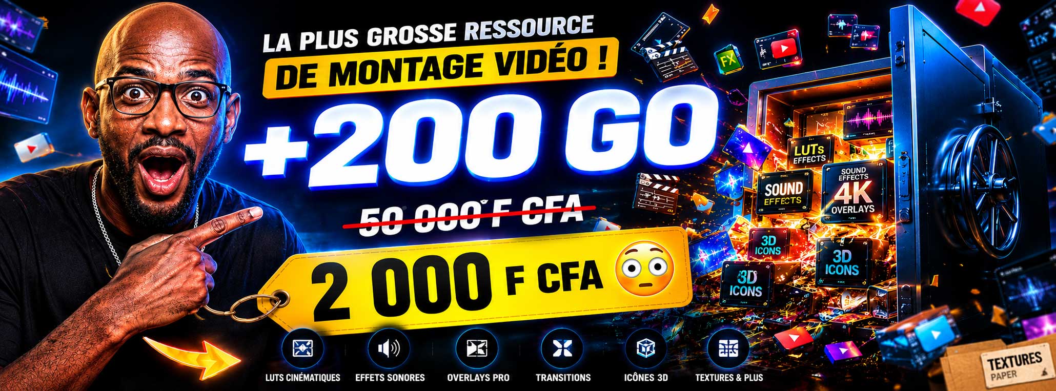 200GB+ Pack de Ressources Premium pour le Montage Vidéo
