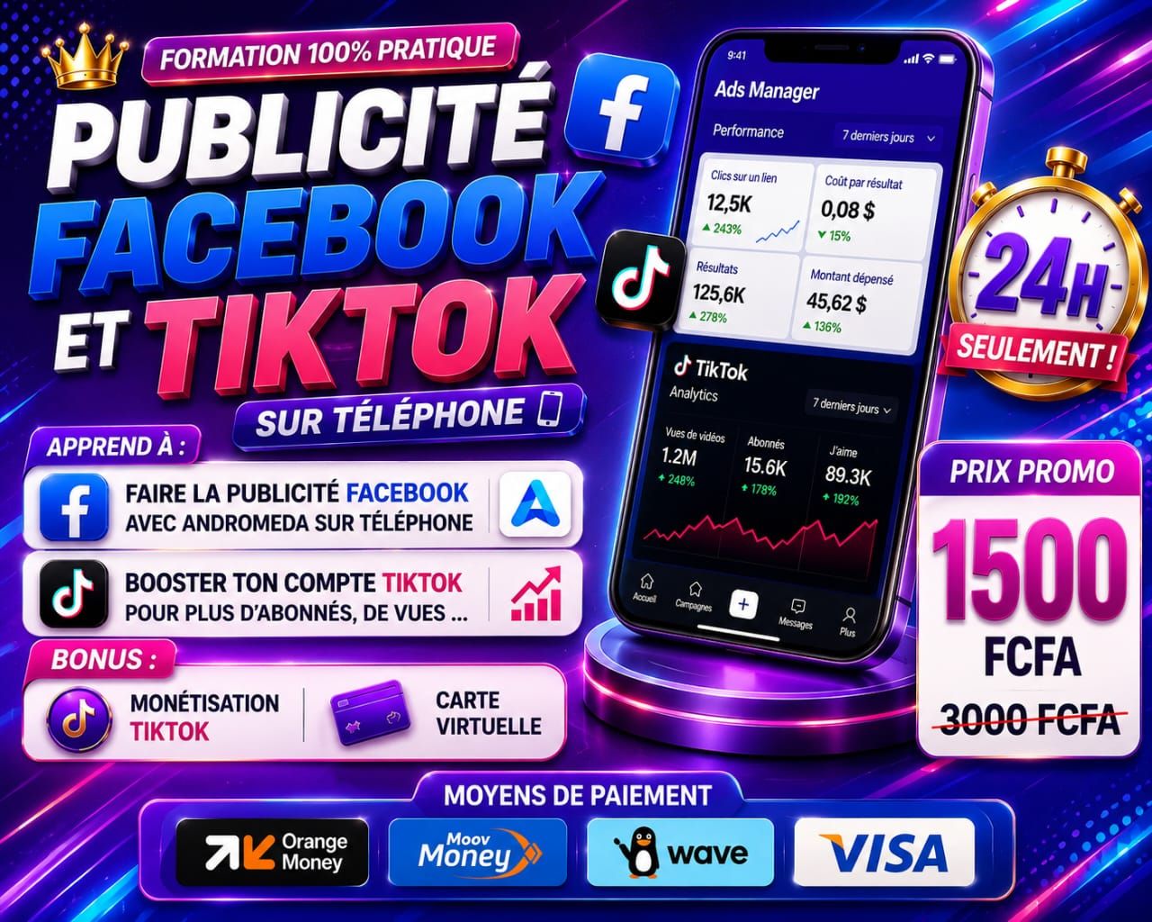 FORMATION SUR LA PUBLICITÉ  TIKTOK SUR TÉLÉPHONE